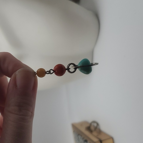 Native silver colorful beaded necklace pendant with galaxy finish - Picture 2 of 2